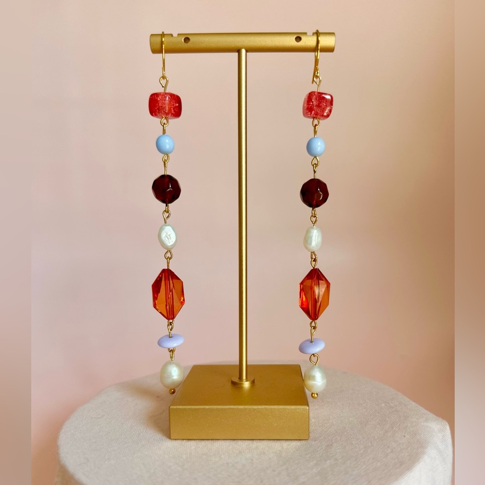 14k Gold-Plated Stainless Steel Vintage Beaded Earrings